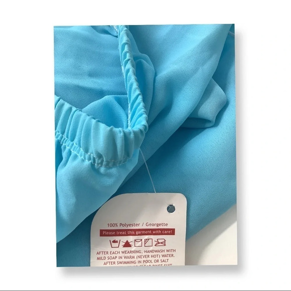 Zuliana Size Small Teal Sheer Swimsuit Cover Up Pants. Made In USA. New With Tag - Picture 3 of 4